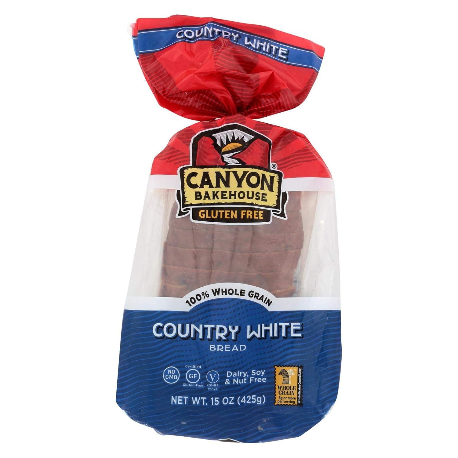 CANYON BAKEHOUSE, BREAD, WHITE LOAF, COUNTRY, Pack of 6, Size 15 OZ - No Artificial Ingredients Dairy Free Gluten Free Kosher Low Sodium Wheat Free