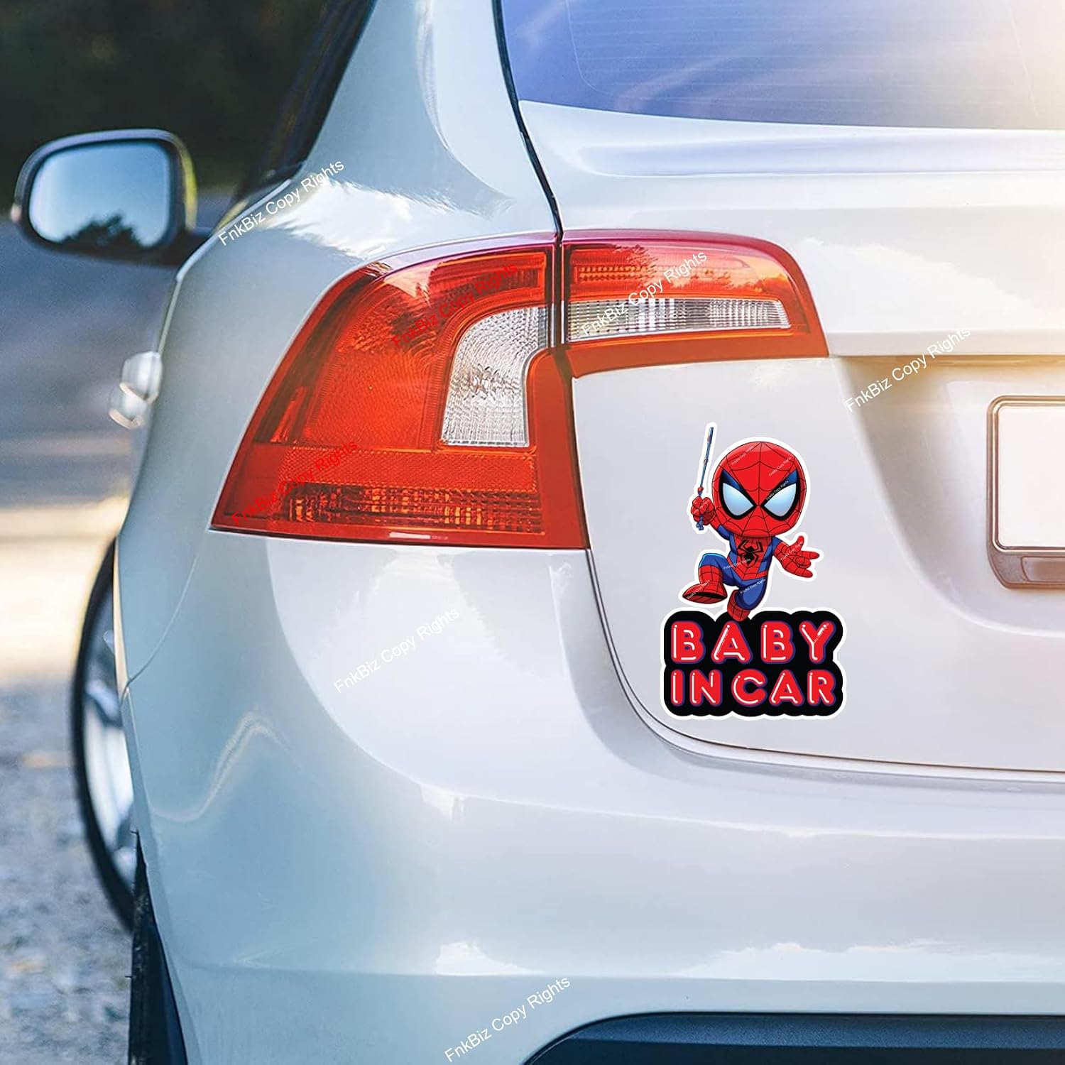 Baby in Car Sticker Driving Safety Warning Sign for Kids Funny Cartoon Decal Cute Little Spider Kid On Board Bumper Sticker for Truck Van SUV Window Caution Printed Vinyl Size 6.4 x 4.0 Inches. image 2