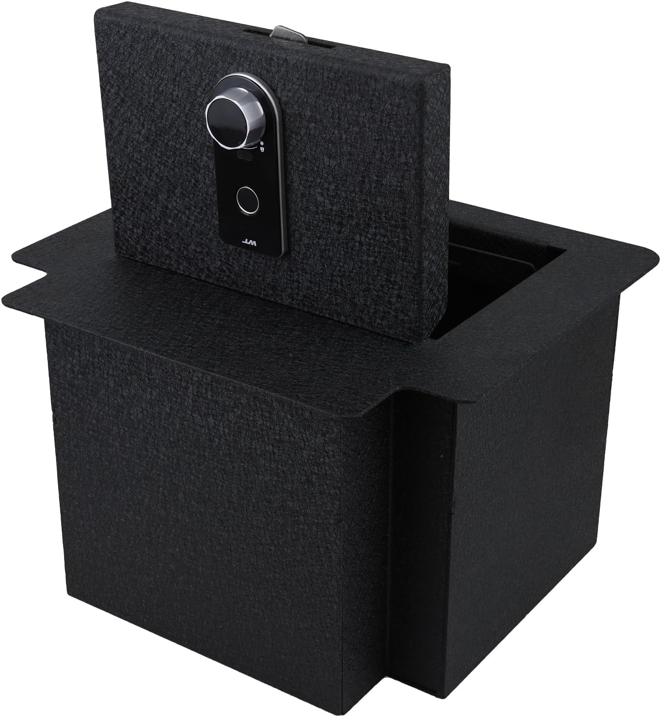 center console gun safe - console gun vault compatible with chevrolet suburban/tahoe 2021-2025, for gmc yukon 2021-2025, high security armrest lock box with fingerprint lock with backup key