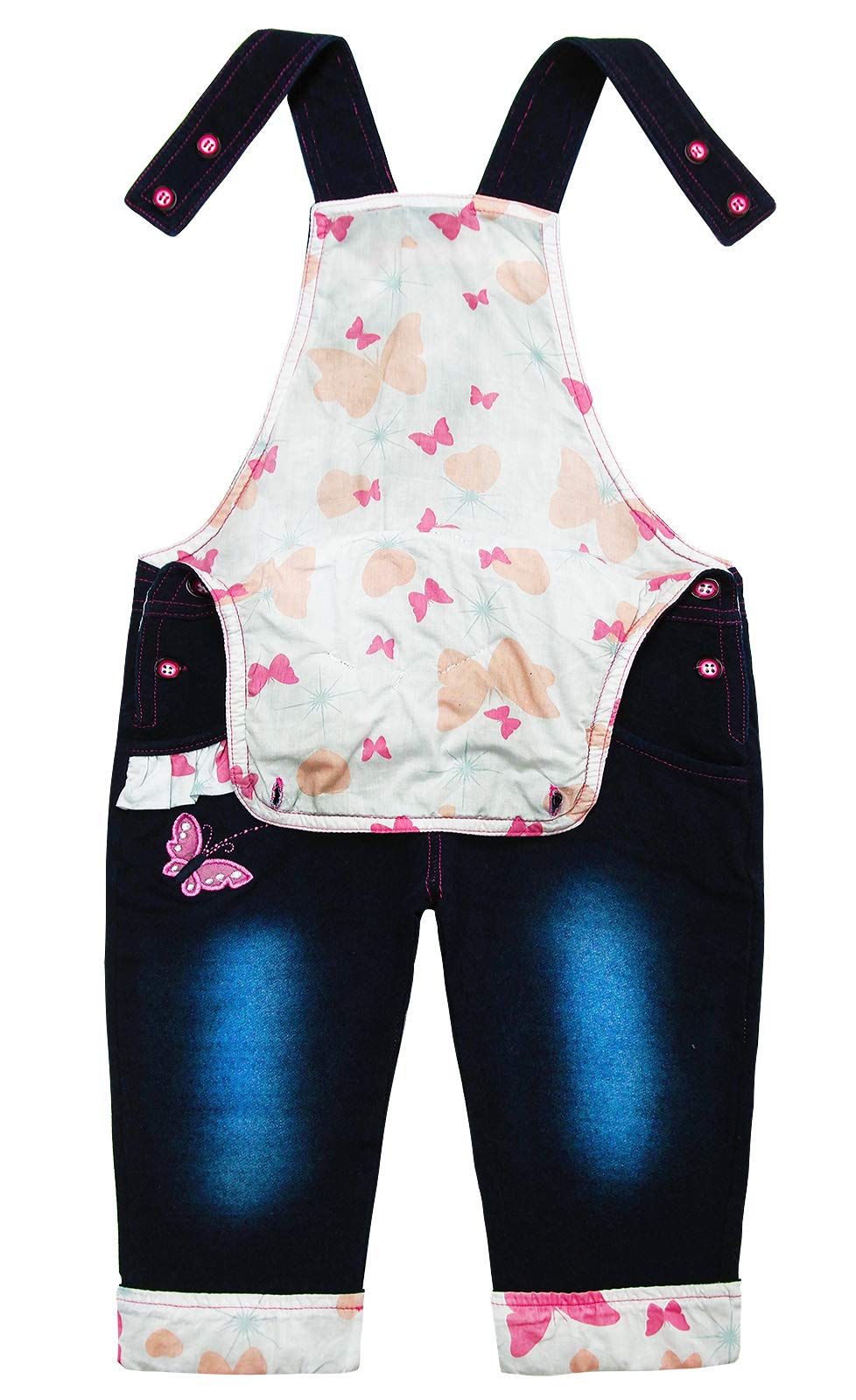 KIDSCOOL SPACE Salopette di Jeans Lavorata a Maglia Morbida in Cotone 3D per Bambini