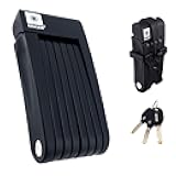 KRASER KR7022B Folding Bicycle Lock, Stainless Steel 360º Articulations, Transport Support, Secure Compact Foldylock Anti-Theft Portable Bike Chain Foldable 3.2ft Universal Bike Electric Scooter Ebike