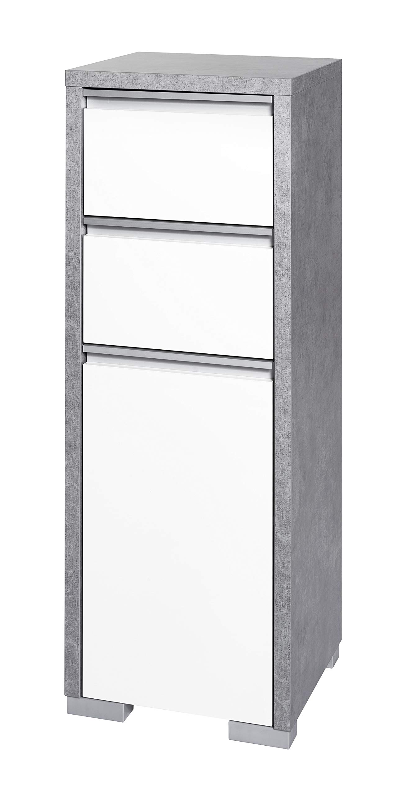 Schildmeyer Bello 701315 - Set di mobili per Il Bagno, 3 Pezzi, Grigio Pietra/Bianco Lucido
