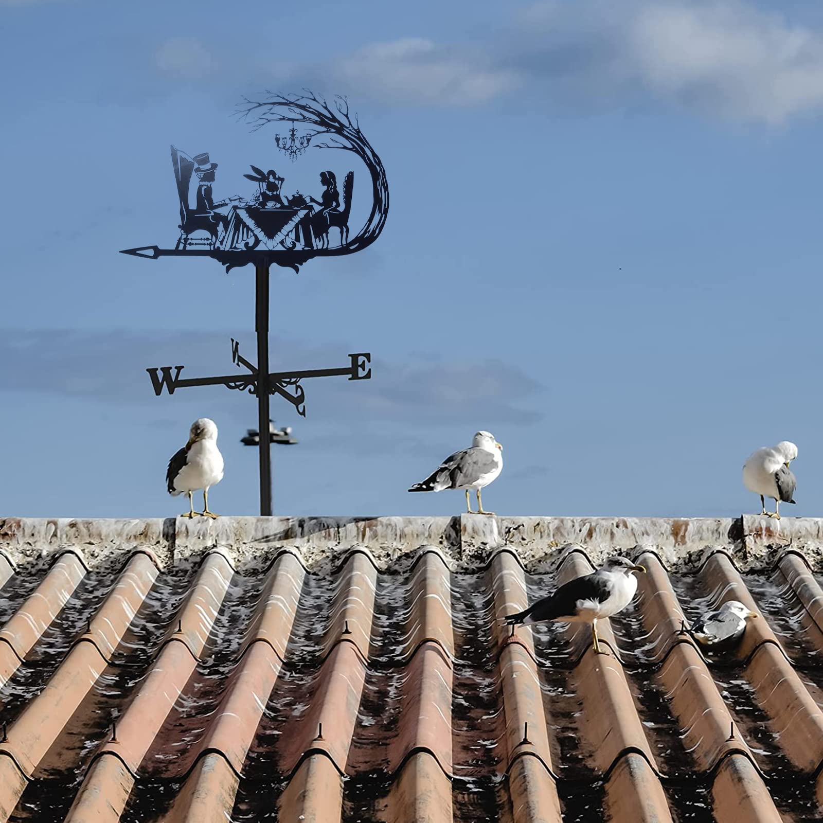 Wiatrowskaz na dach zewnętrzny Metalowy wiatrowskaz Restauracja Przy świecach Dekoracja obiadowa Wskaźnik kierunku wiatru do palika ogrodowego Ogród Patio Dekoracja podwórka