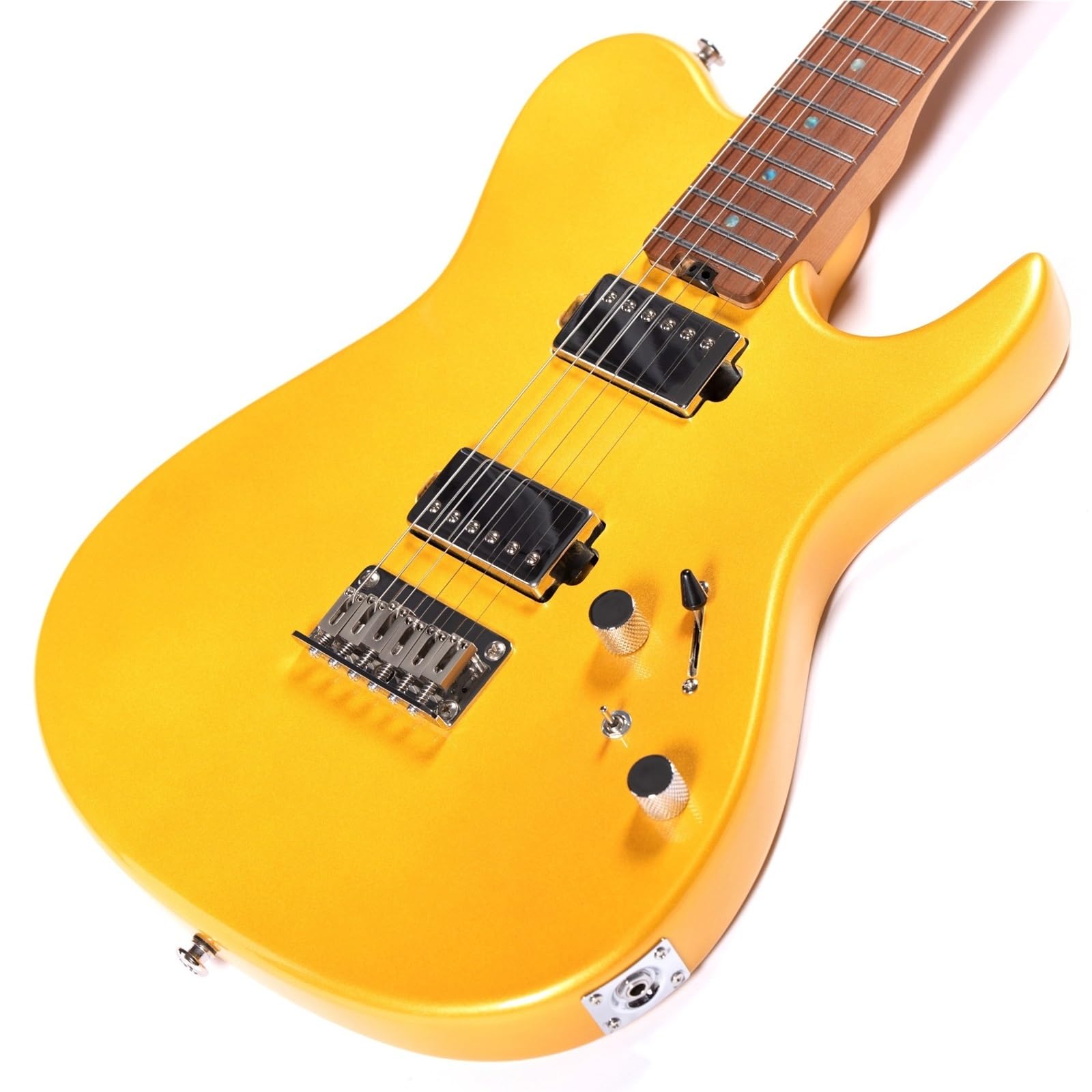 Chitarra Elettrica Per Pratica Set Chitarra Elettrica Jazz A 6 Corde E 22 Tasti(Gold)