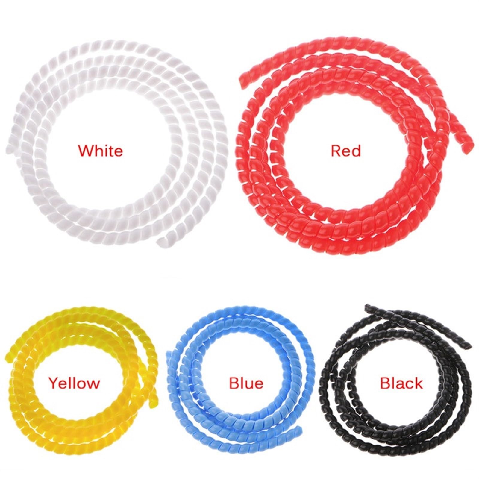 Guaina flessibile for la gestione dei cavi a spirale, guaina a avvolgente, tubo da 8 mm/10 mm/14 mm multicolore, 2 metri