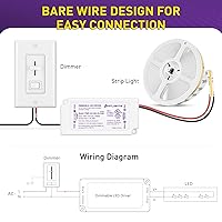 Vista 4 de HitLights Controlador LED regulable de 60 W, transformador electrónico, fuente de alimentación de 120 V CA a 12 V CC para tira de luces LED