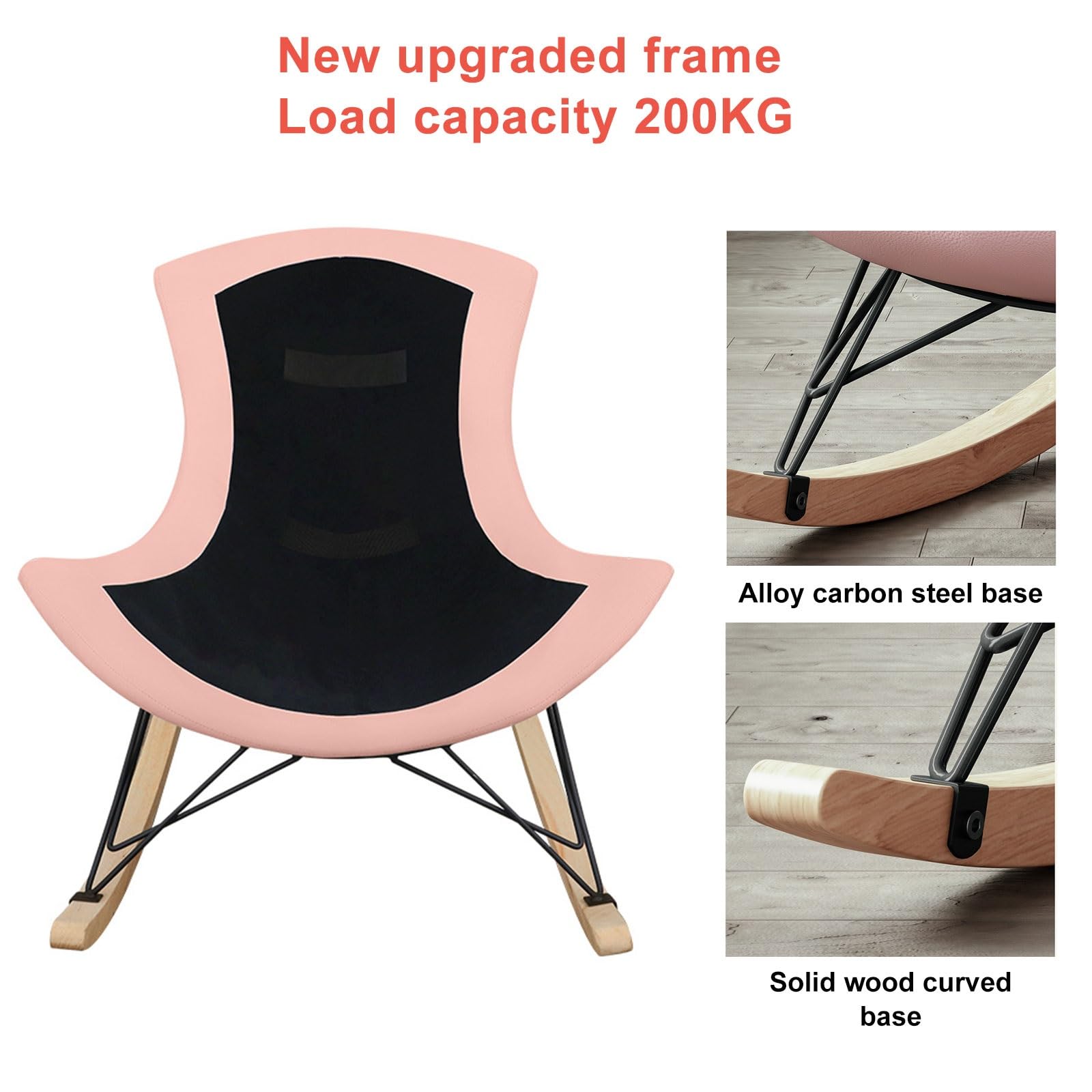 aby - Sedia a dondolo moderna per allattamento, con base in legno e cuscino, colore grigio, per mobili per la cameretta dei bambini