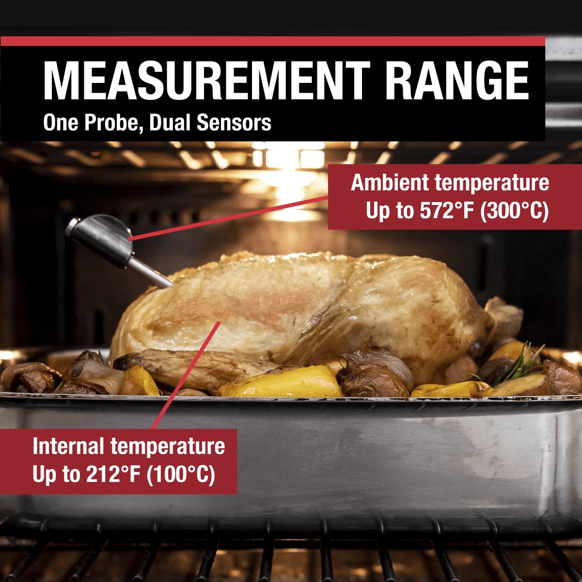 CDN Smart Probe Bluetooth Meat Thermometer | Wireless Digital Thermometer with NSF Certified Probe | Remote Temperature Monitoring via App for iOS & Android | for Oven, BBQ, Grill, Smoker | STP212
