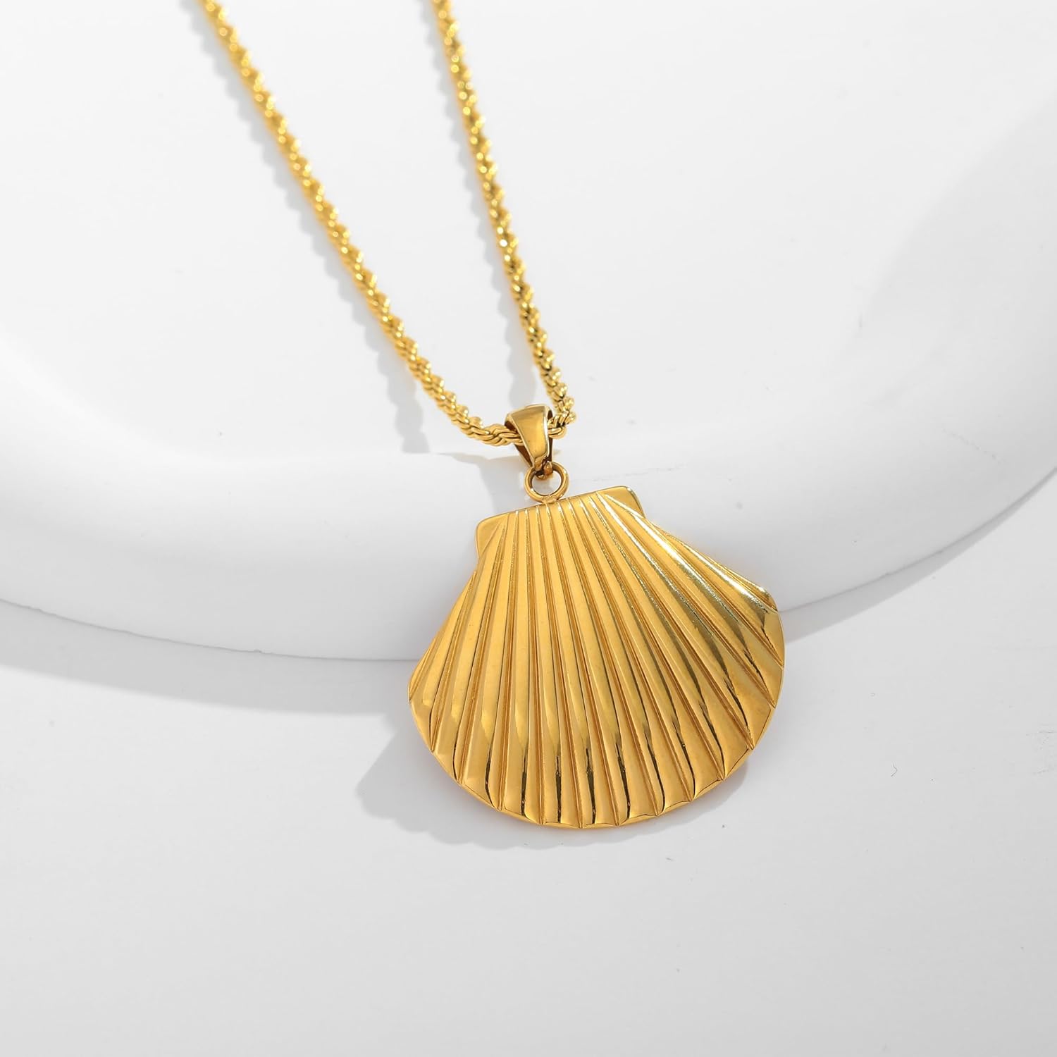 WOWORAMA Gold Necklace for Women Boho Spiral Conch Shell Necklace Starfish Necklace Vintage Ocean Sea Shell Choker Pendant Necklace Adjustable Summer Beach Jewelry - Image 7