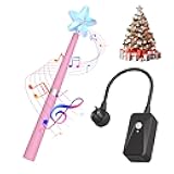 Magic Christmas Light Wand Wireless Magic Remote Wand Switch Kit with Music Surpised for Kids Remote Control Outlet Switch for Christmas Tree Lights Decor String Lights Indoor/Outdoor, Pink