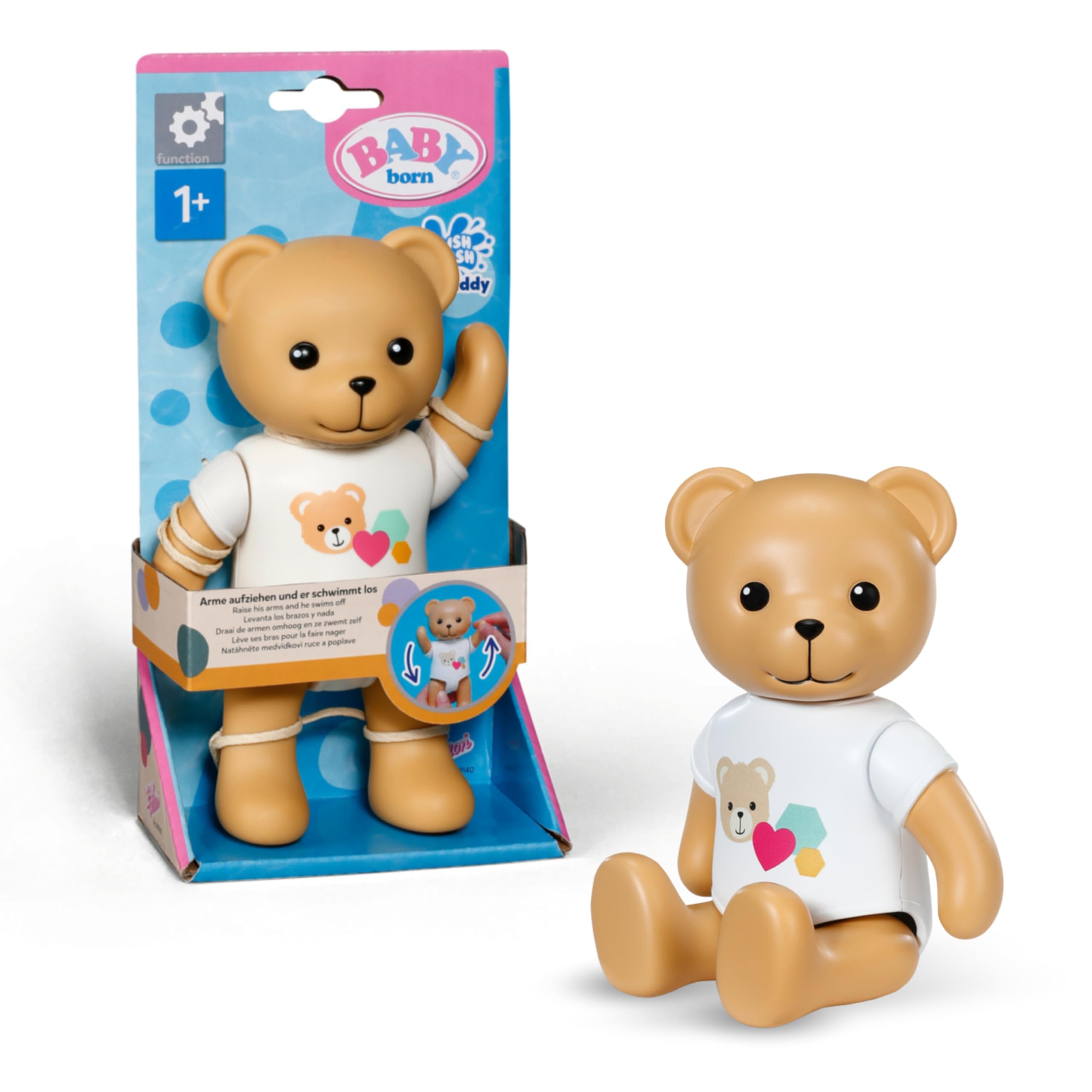 BABY born Splish Splash Teddy, Interactive Bath Time Toy Swimming Teddy with a Wind Up Mechanism, Colourful Toddler Bath Toy, Sensory Fun and Development, 839140 Zapf Creation