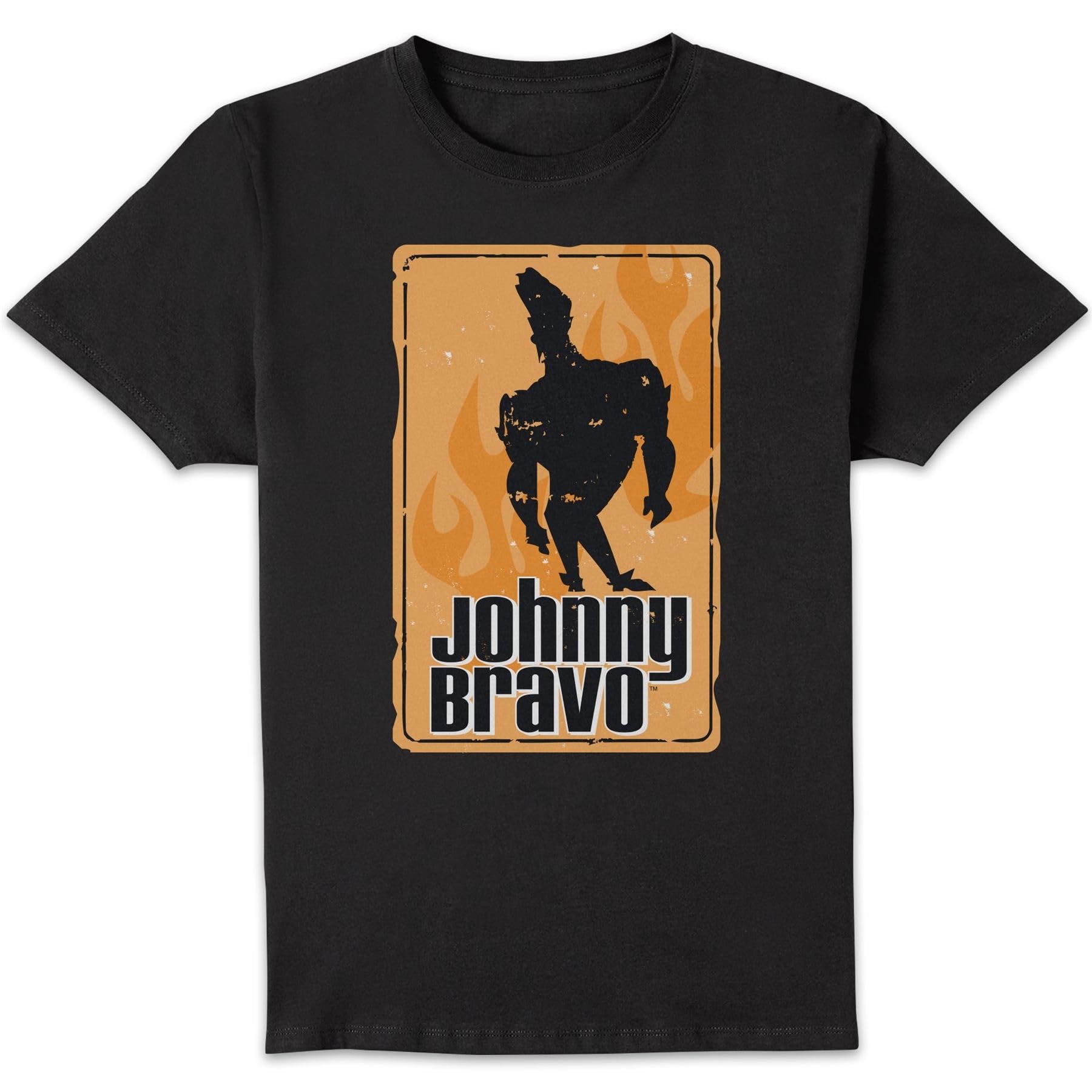 Zavvi Unisex Multi Official Johnny Bravo Fire Adults T-Shirt - Black - L