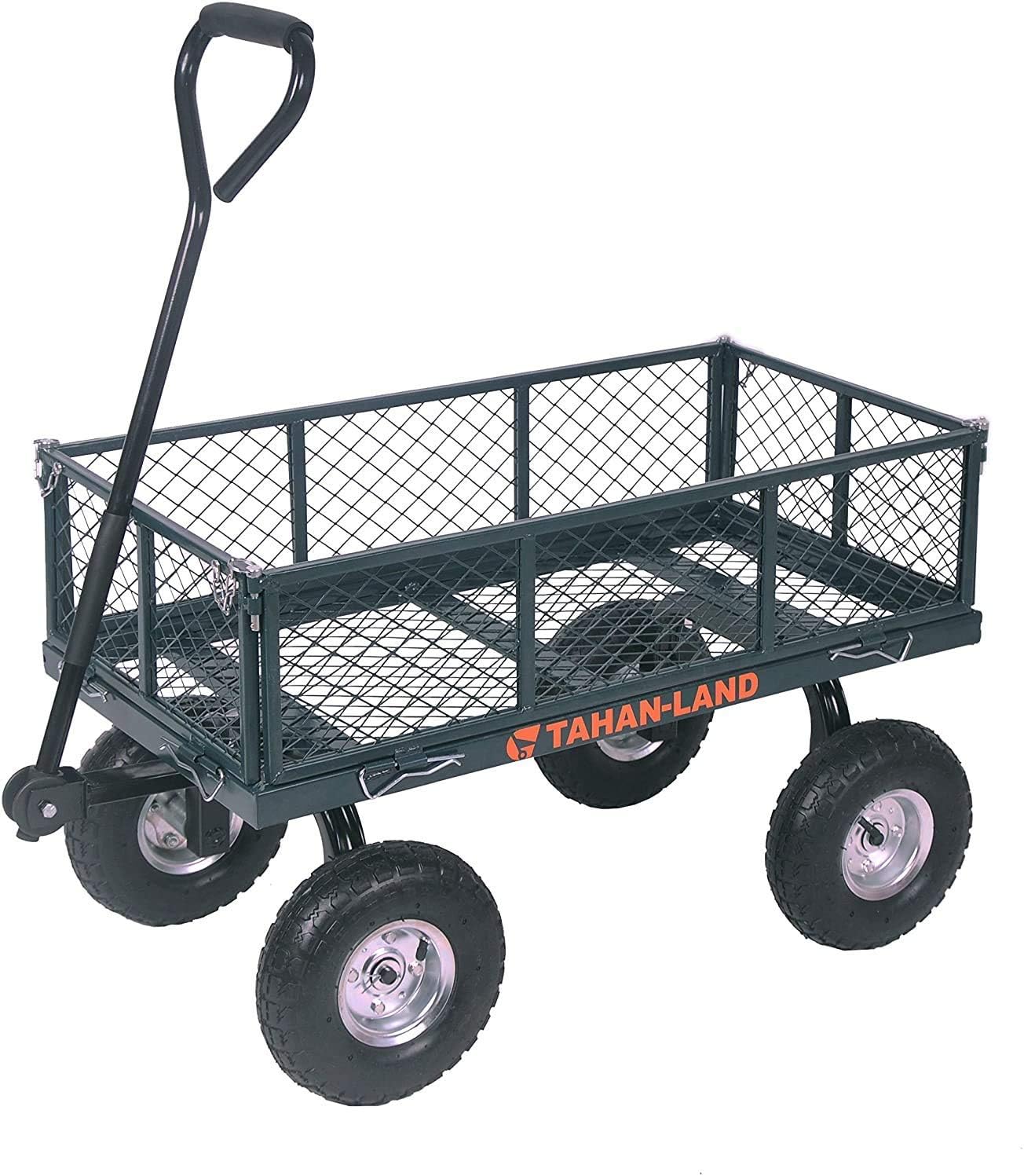 Utility Mesh Steel Garden Cart,Heavy-Duty Hand Truck with Removable Sides, 550-lbs Capacity, Green-39.3" x 22.8"x 6.3" inch : Patio, Lawn & Garden