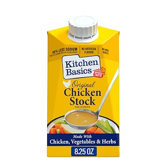 Kitchen Basics Original Chicken Stock, 8.25 oz Carton, Pantry Staple for Homemade Recipes, Perfect for Gravy or Side Dishes