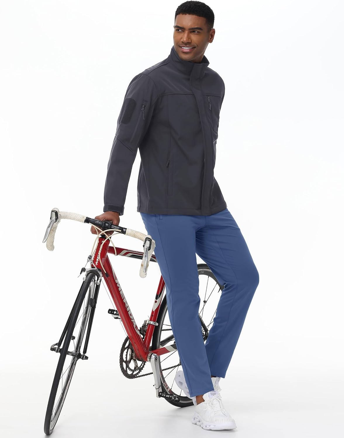 TACVASEN Men's Warm Sweatpants Winter Fleece Lined Water Resistant Pants Straight Leg with Zipper Pockets for Running - Image 6