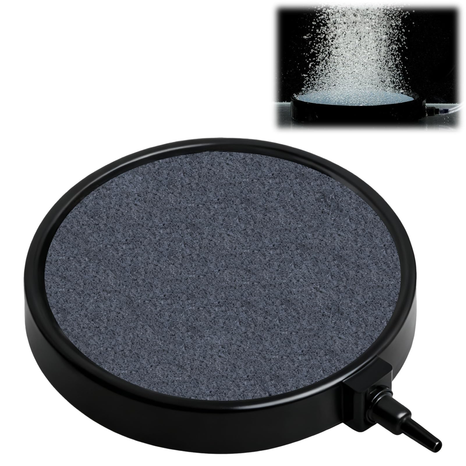 Pierre à Air pour étangs 10 cm Bulleur Aquarium Grand Disque de Pierre à air Tuyau de 4 mm / 8 mm pouvant être Connecté pour étangs, Aquariums et Aquariums-avec Ventouses