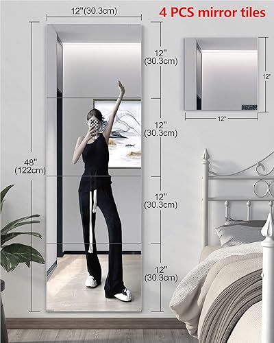 Miniatura 8 de Espejo de pared inastillable de longitud completa espejo para dormitorio espejos de gimnasio de plexiglás para gimnasio en casa extra grueso 18