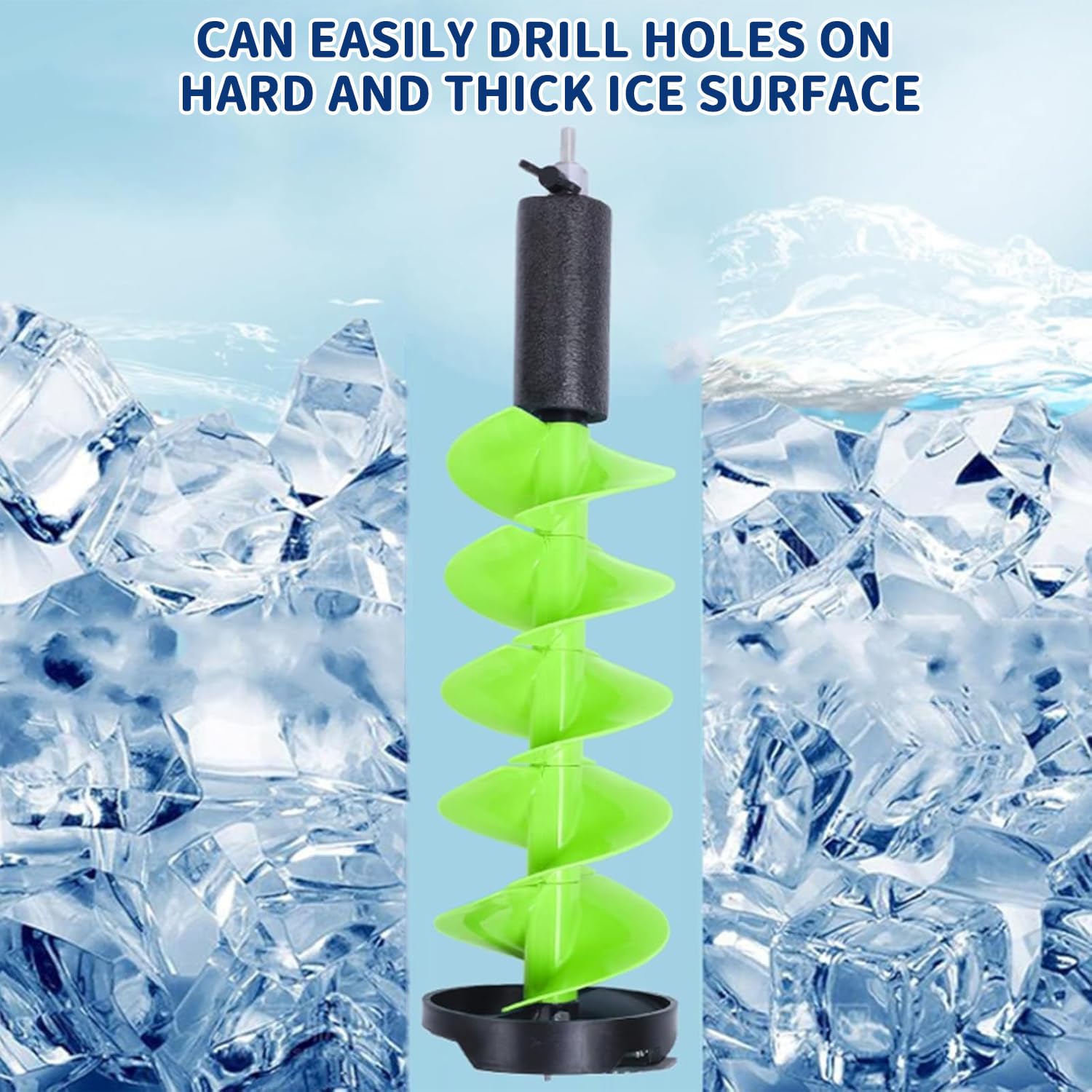 Eisbohrer zum Eisangeln – 8 Zoll Nylon-Eisbohrer mit Elektrischer Corless, Positionierungs- & Handbohrer, Bohrstangenhöhe 75cm für Eisgraben