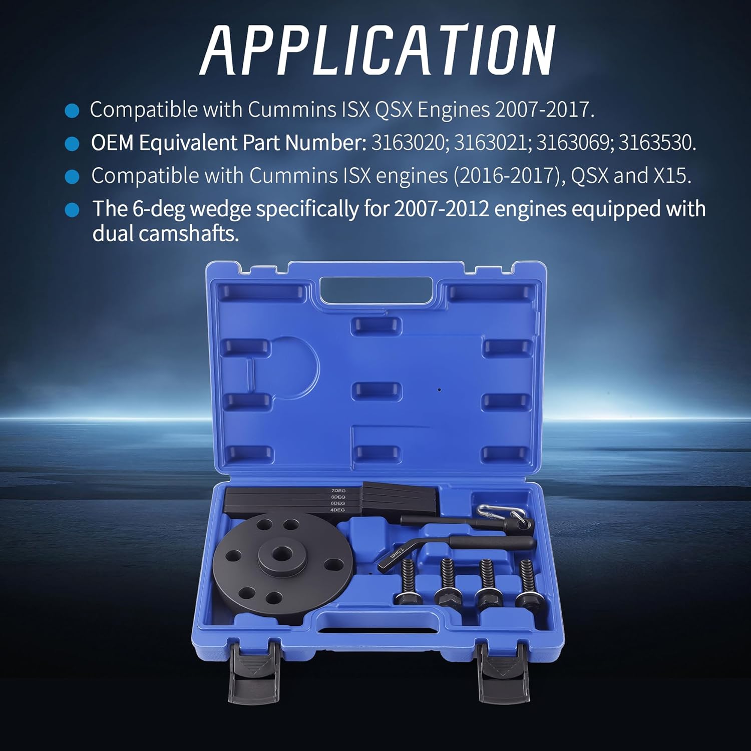 3163021 Cam Timing Tool Kit & 3163530 Jake Brake Adjustment Tool, Compatible with Cummins ISX QSX X15 Engine 2007-2017