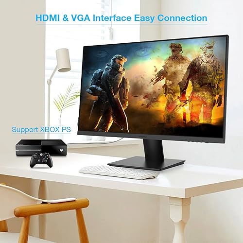 Miniatura 6 de KOORUI Monitor de computadora de negocios de 27 pulgadas, monitor de escritorio FHD 1080p 75Hz, bisel ultrafino para el cuidado de los ojos, puertos