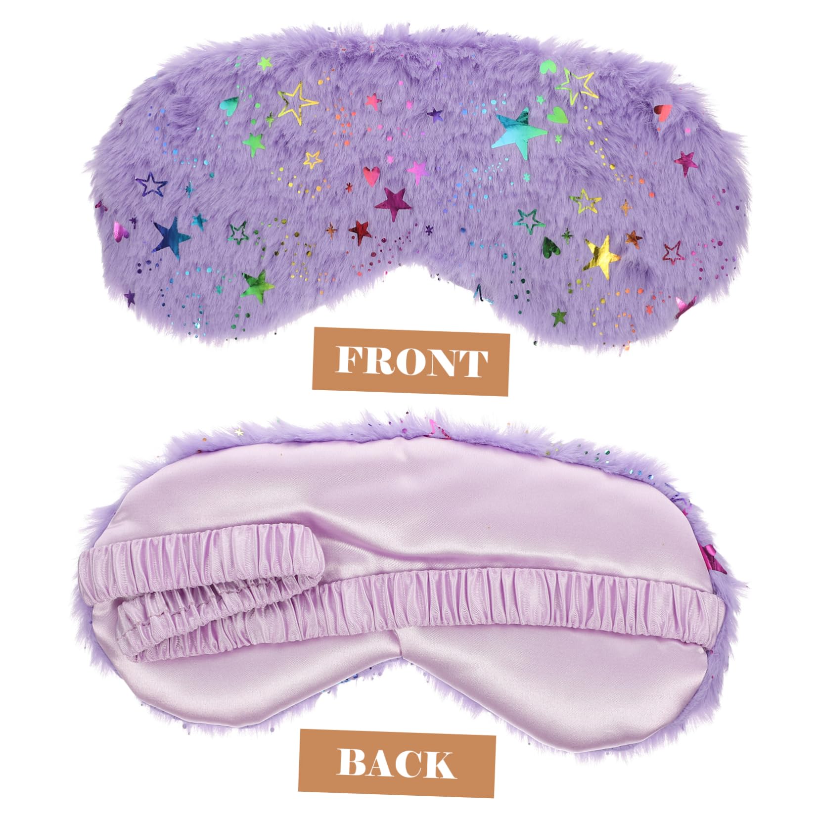 GLEAVI 3er-sets Schlaf-augenmasken Aus Plüschmaterial Zum Schlafen Mit Sternendruck Lichtblockierende Augenmasken 4 Stück * 3