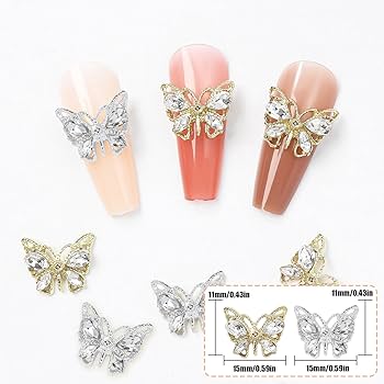 Amazon.co.jp: ネイルパーツ 蝶々 20個セット 可愛い 大きめ 蝶