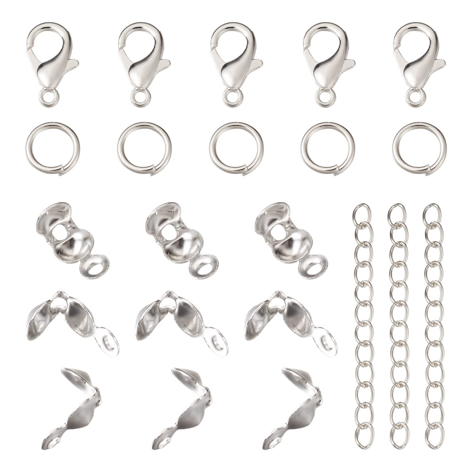 Amazon.co.jp: 1セット シルバー 留め具キット ボールチープ/カシメ玉