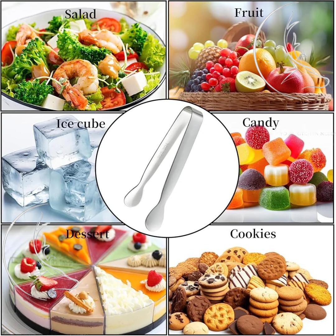 Mini Stainless Steel Serving Tongs - Perfect for Parties! -8