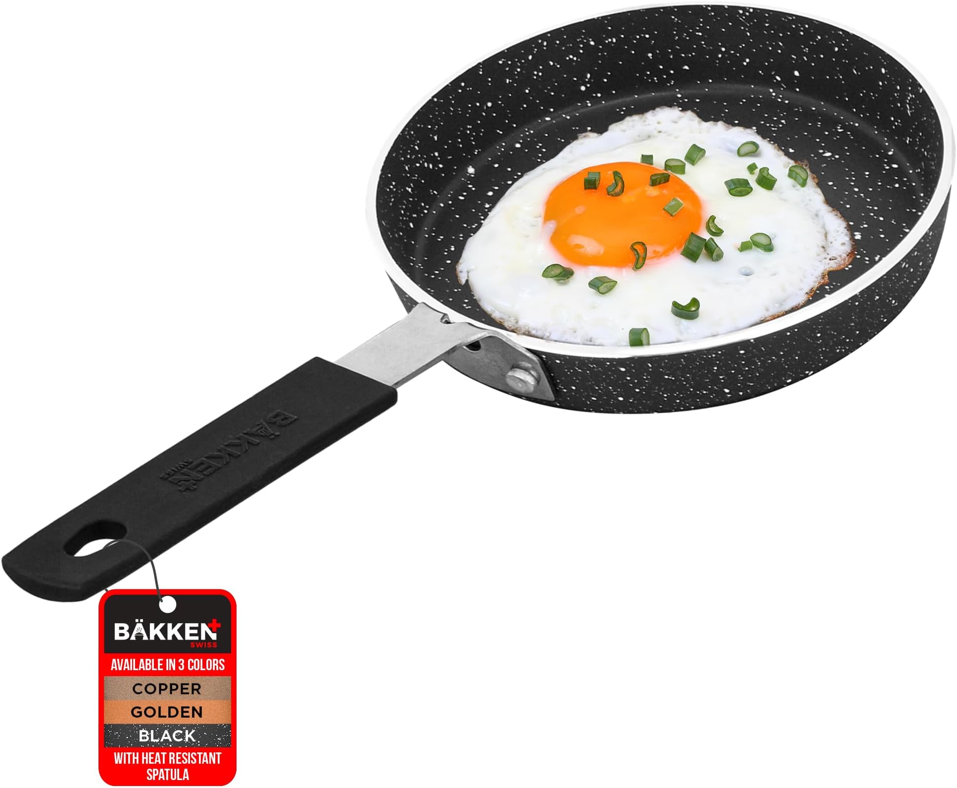 2-Piece Mini Nonstick Egg Pan & Omelet Pan – Egg Pan [5.5''] with Marble Coating Non-Stick, Skillet, Eco-Friendly –for Eggs Pancakes, for All Stoves - Non Toxic