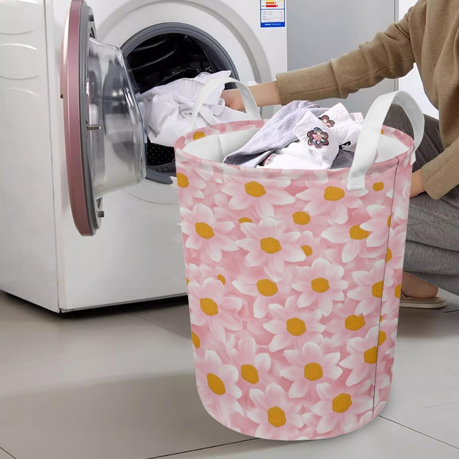 blanca, Rosa, Amarillocesto ropa sucia pequeño