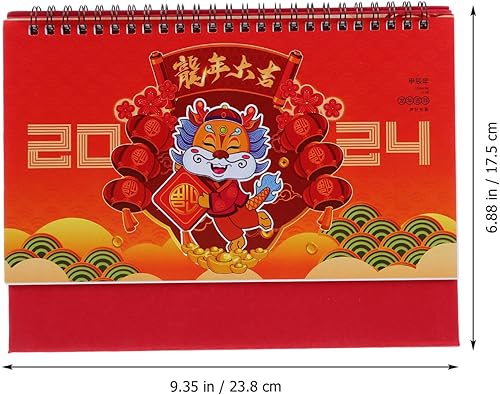 Miniatura 5 de Didiseaon Calendario decorativo de oficina, calendario independiente decorativo, calendario de mesa, calendario de mesa abatible, calendario de