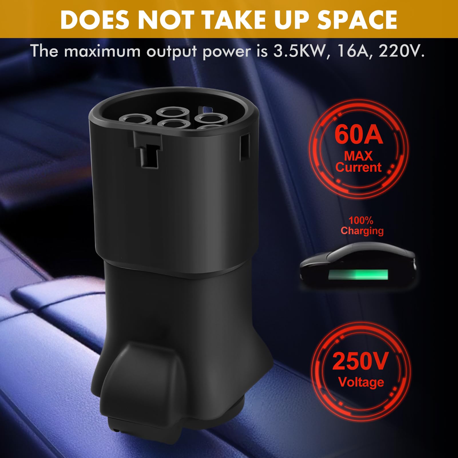 VOBOR Adapter V2L do EV, V2L Vehicle-to-Load Discharge adapter typu 2 zewnętrzny konwerter rozładowania 3,5 KW 16 A 220 V typ 2 to Schuko do MG4, MG5, MG ZS, MG Marvel R