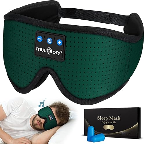 MUSICOZY Auriculares para dormir, transpirables, Bluetooth, diadema 3D, audífonos inalámbricos para dormir, para mujeres, hombres, oficina, viajes,