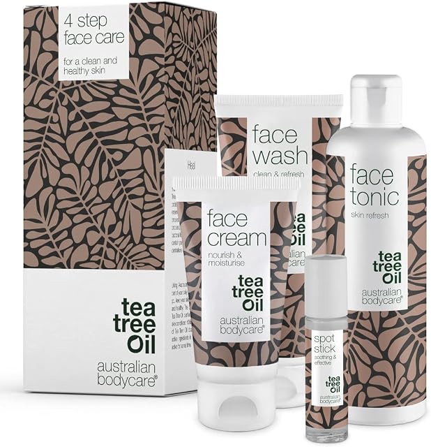 Australian Bodycare Face Kit - zestaw do twarzy | Głęboko oczyszcza skórę, i pomaga w pielęgnacji skóry trądzikowej, pryszczy i zaskórników | Z 100% Olejkiem z Drzewa Herbacianego