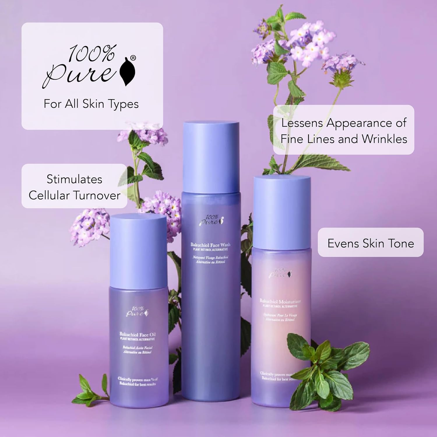 100% PURE Bakuchiol Facial Moisturizer Natural Retinol Alternative Face Cream with Anti Aging Antioxidants Hyaluronic & Kojic Acid Squalene Daily Skincare for Women & Men - 1.7 fl oz - Image 5