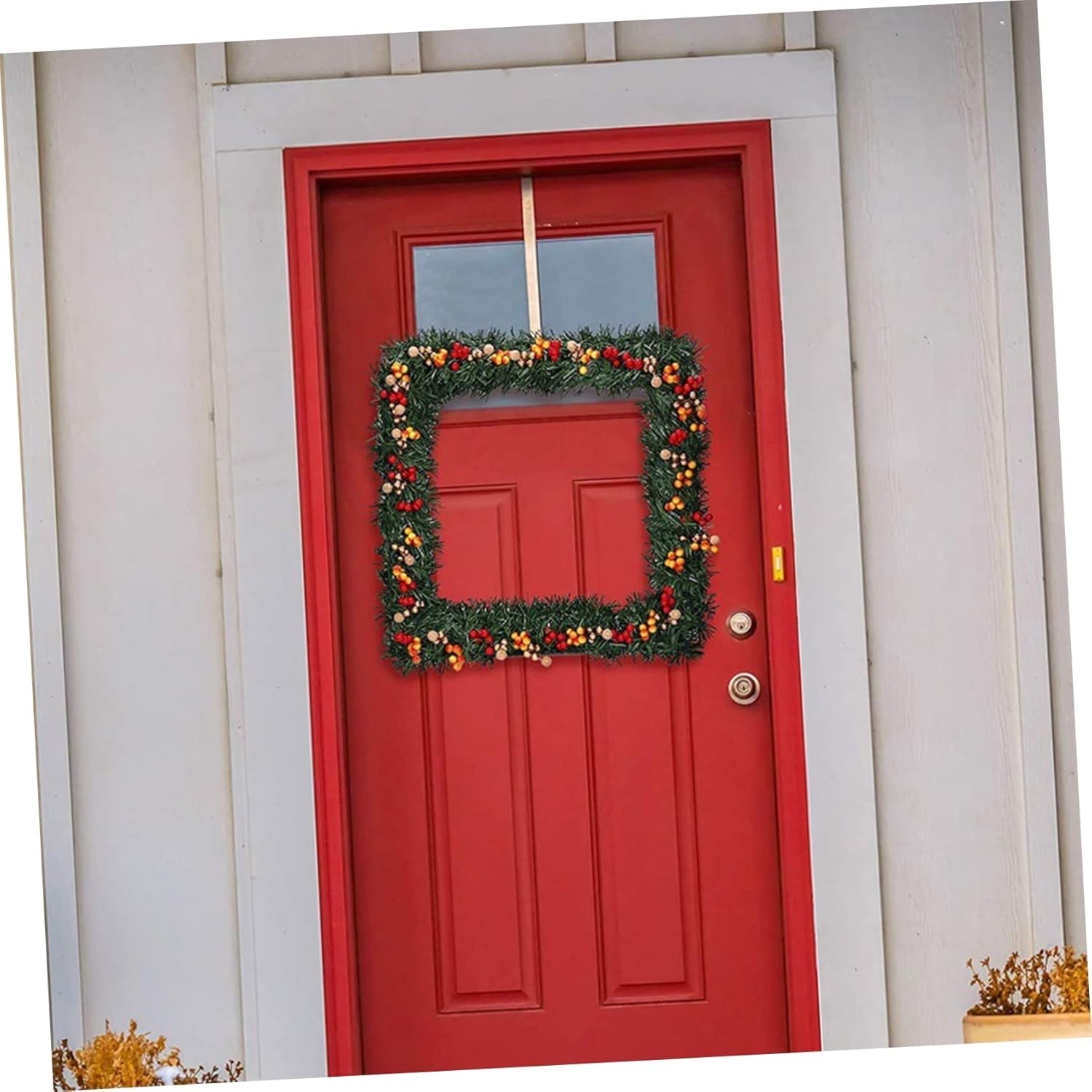 2pcs DIY Iron Wreath Rings Creative Wall Hanging Frame for Festival Party Home Decor Indoor Outdoor Forms