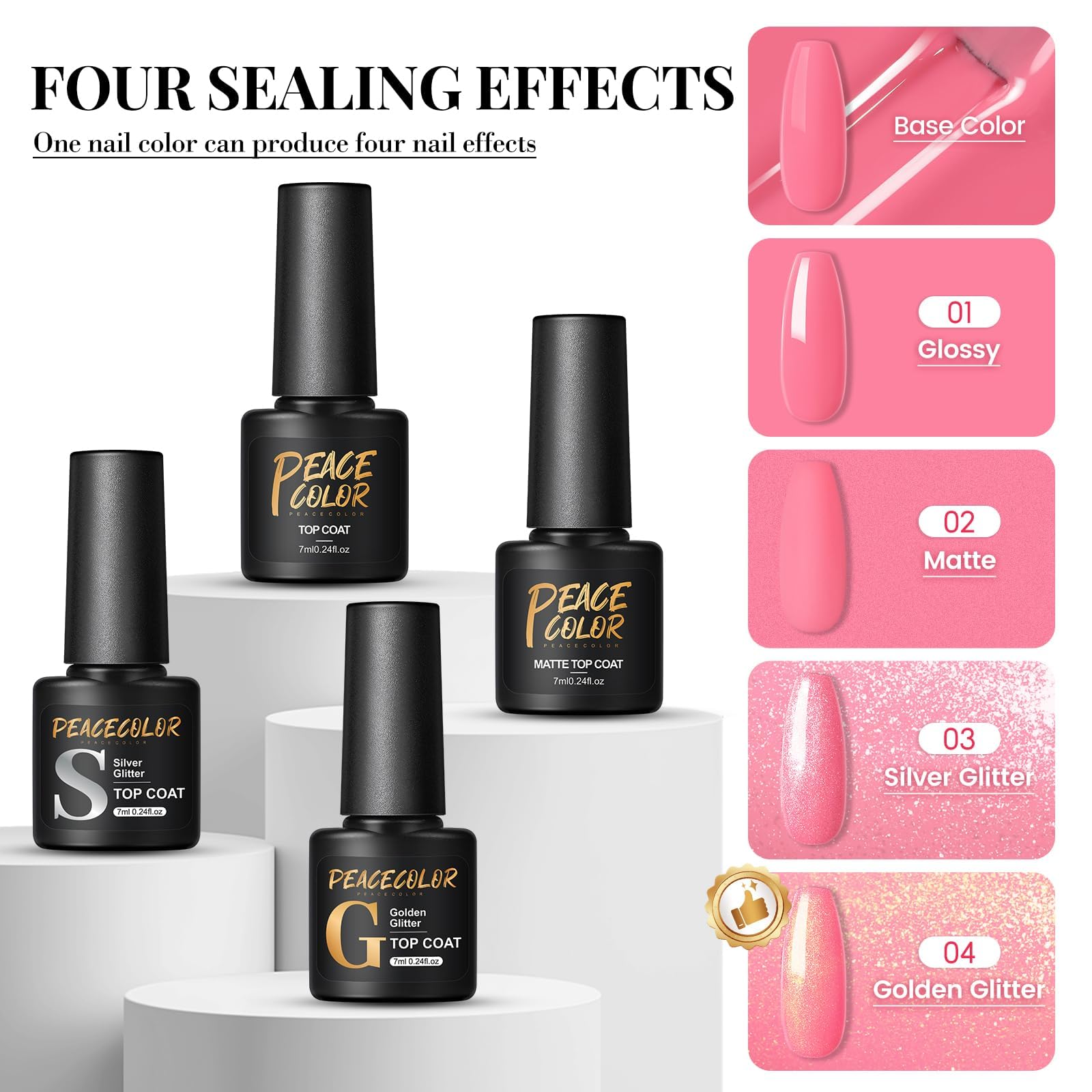Kit Vernis Semi Permanent Complet PEACECOLOR - 35 Couleurs avec Ponceuse pour Ongles, Lampe UV/LED, Base et Top Coat Kit Ongle Gel UV Complet Nail Art Kit Manucure