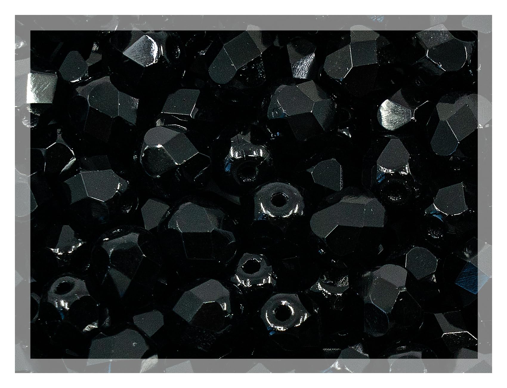 25 pcs Faceted Fire Polished Pressed Czech Glass Beads 8mm (0.32in), 23980 Jet Black — image 1