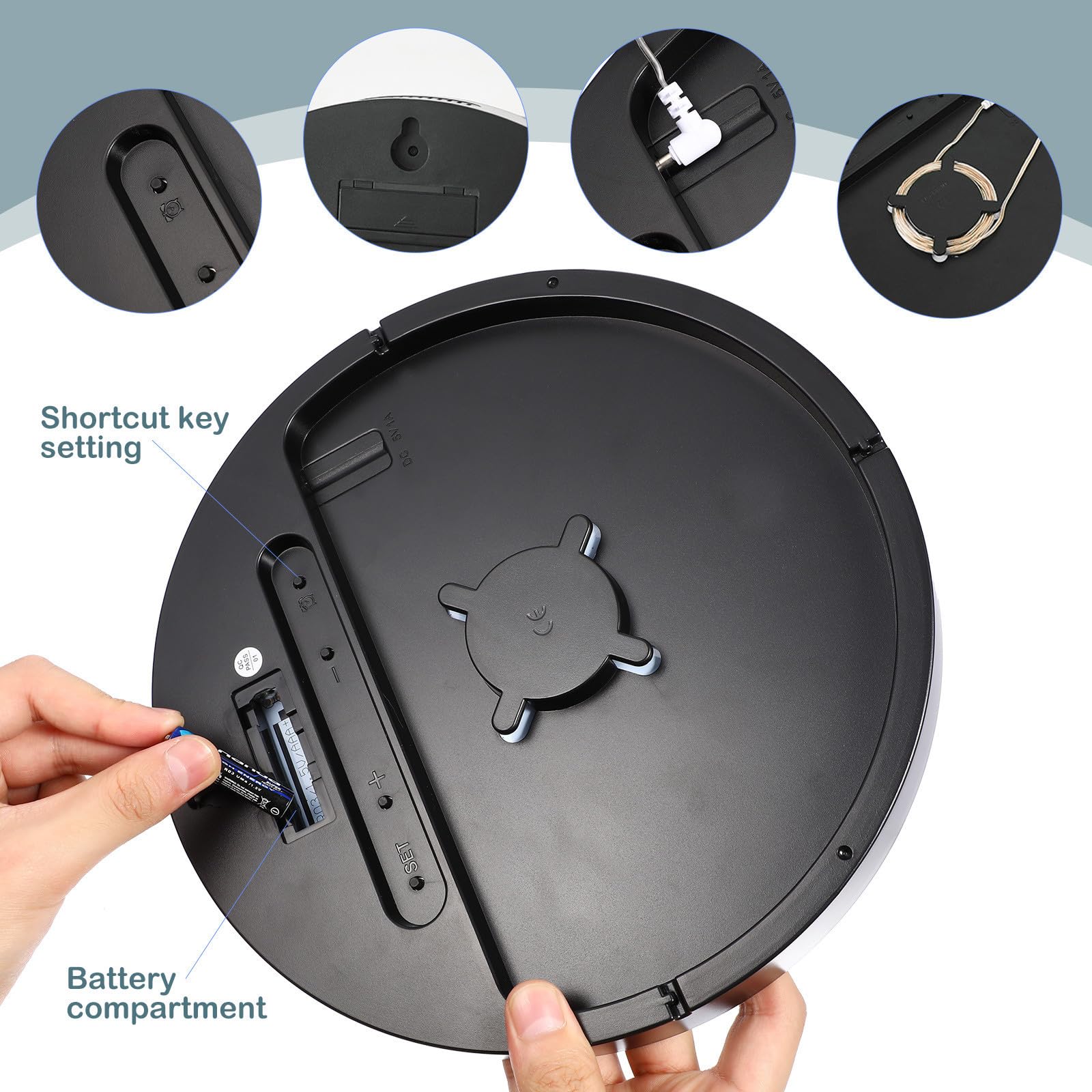 Tofficu Digitale LED Wanduhr mit Temperatur und Luftfeuchtigkeitsanzeige Acrylgehäuse Fernbedienung Großes Display für Wohnzimmer und Schlafzimmer