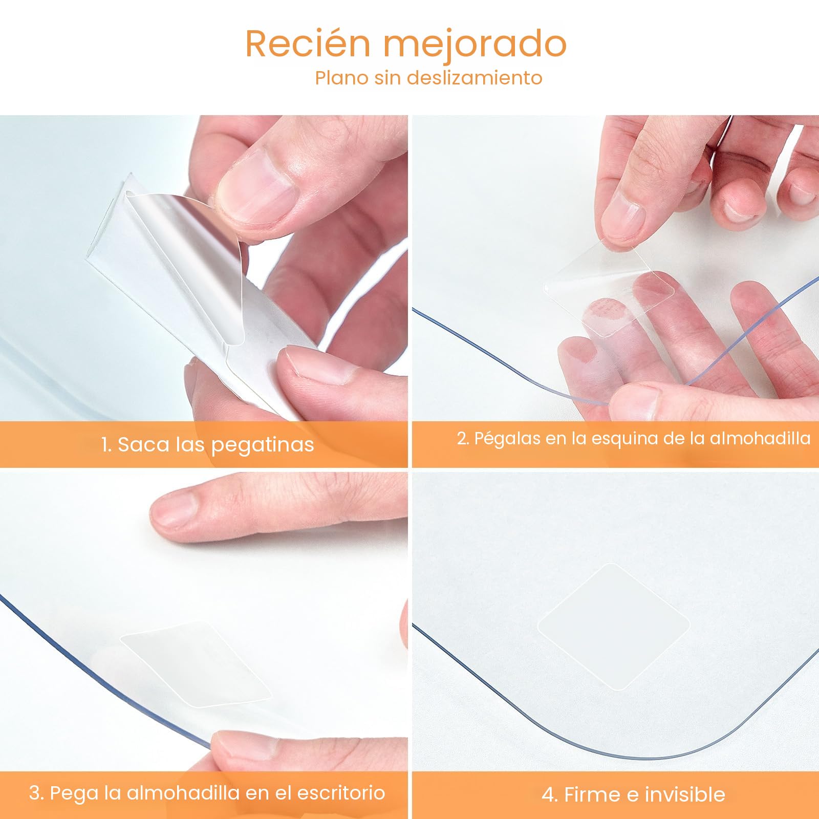 Alfombrilla de Escritorio Transparente, 70x40 cm Transparente Protector Escritorio PVC, 1.5mm Estera de Escritura Antideslizante Impermeables Tapete de Escritorio para Oficina/Hogar