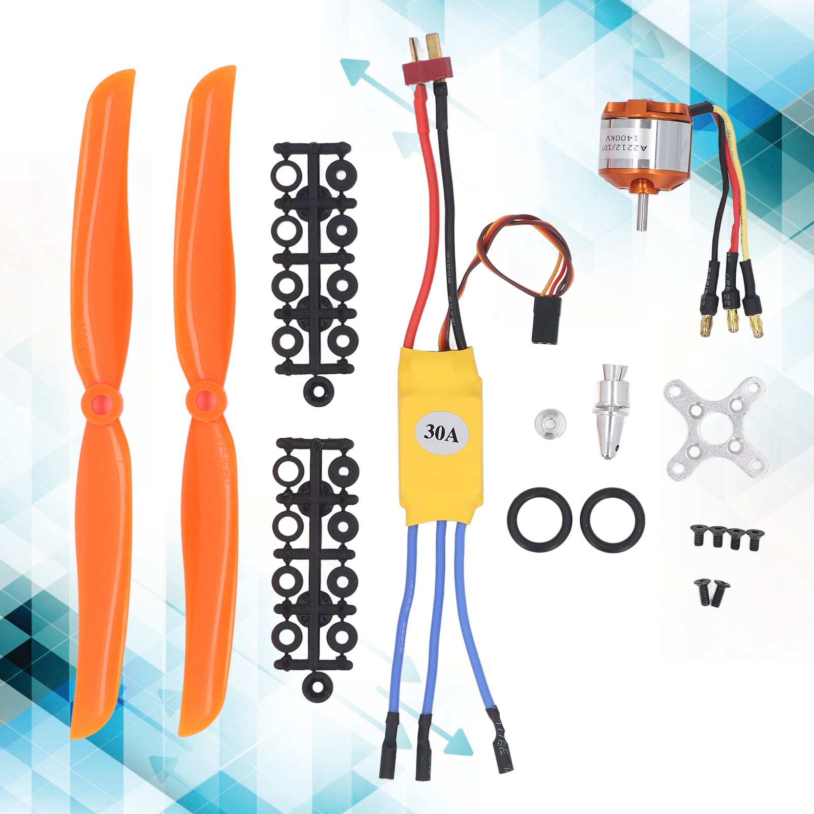 A2212 1400KV RC Bezszczotkowy Silnik 30A ESC Bezszczotkowy Silnik Wychodzący 8060 śmigło i Zestaw śrub do Zdalnie Sterowanego Samolotu Quadcopter