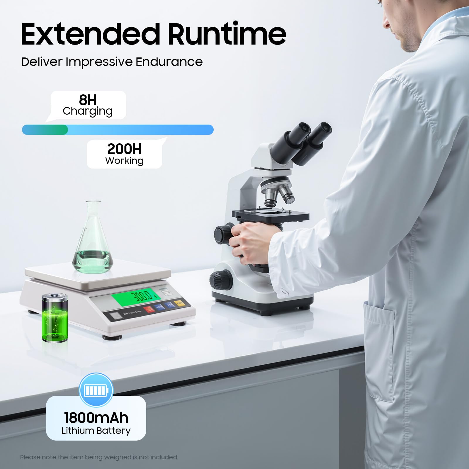 Bilancia di precisione per analisi ad alta precisione, da laboratorio, da laboratorio, da laboratorio, da cucina, calibrazione, 7500 g/0,1 g