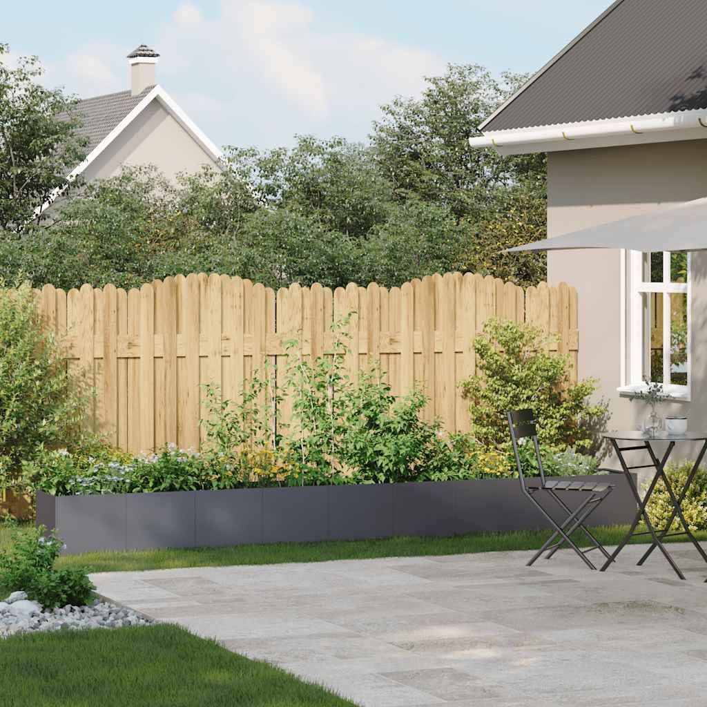 Myheimly Pflanzkübel, Pflanzschale, Garten-Garten-Pflanzkübel, Outdoor-Pflanzgefäß, Hochbeet, Pflanzgefäß Anthrazit 360x40x40 cm Kaltgewalzter Stahl