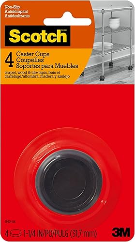 Scotch Copas adhesivas de fieltro SP668-NA, protectores de patas de silla para suelos de madera dura, marrón, 1.25 pulgadas, paquete de 4, 6
