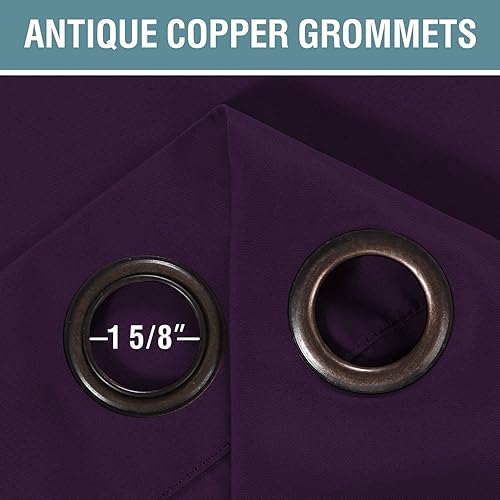 Miniatura 8 de H.VERSAILTEX - Cortina blackout con aislamiento térmico y ojales sólidos en la parte superior, ahorro de energía, para sala de estar, 1 panel,