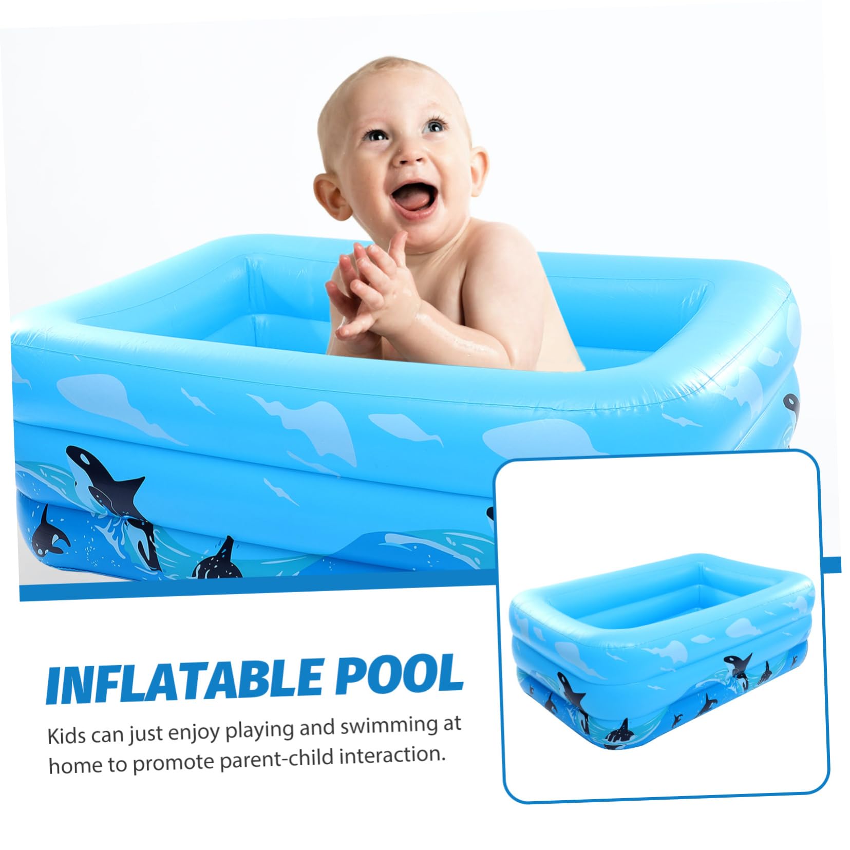 KOMBIUDA Piscina Gonfiabile Per Design Orca Gioco Acquatico Per Interni Ed Esterni Facile Da Trasportare e Riporre Per Feste Estive e Relax