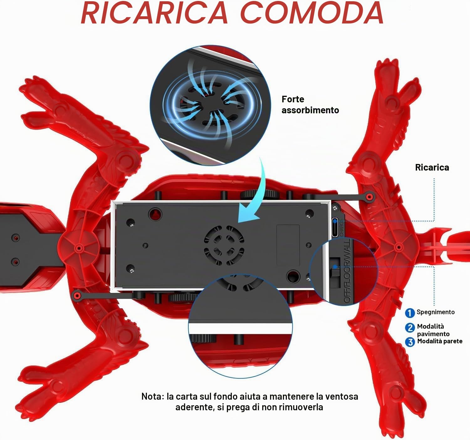 Mieryd Geco Telecomandato, Lucertola Telecomandata muro con occhi LED, Spider RC Robot Giocattolo Bambini, Interattivo Gioco lucertola si arrampica sui muri, Regalo Compleanno Giochi Bambino 3-8 Anni