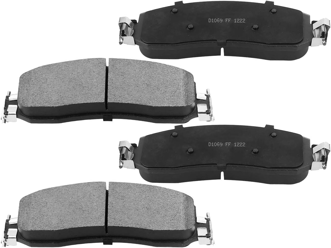 D1069 Front Brake Pads Replacement For Ford F-250 Super Duty 2005-2012, Ford F-350 Super Duty 2005-2012 Ceramic Brake Pads with Hardware Kits 4PCS