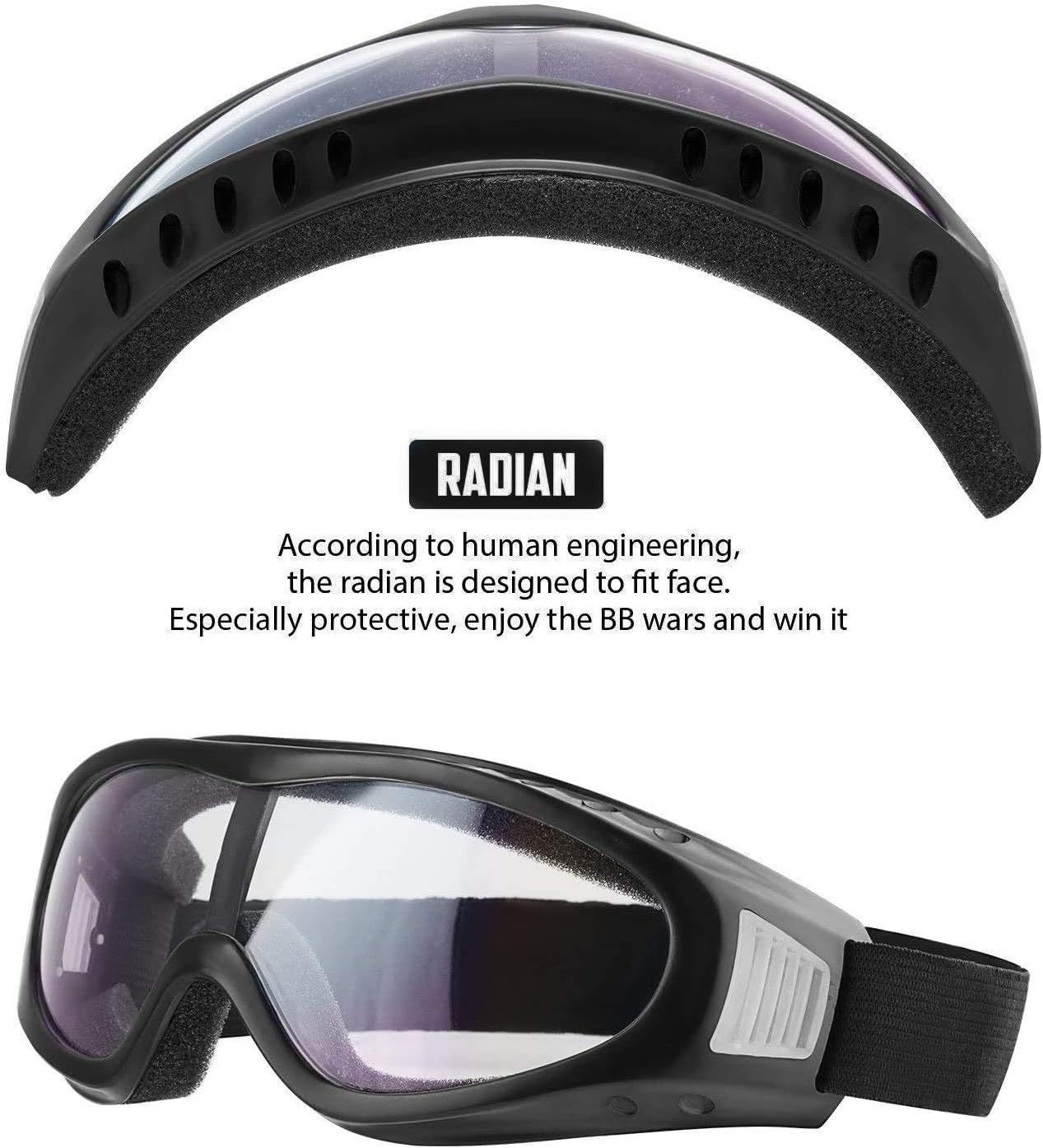 LAOSGE Airsoft Mask with Goggles, Foldable Half Face Airsoft Mesh Mask with Ear Protection, Military Tactical Lower Face Protective Mask (Black) : Sports & Outdoors