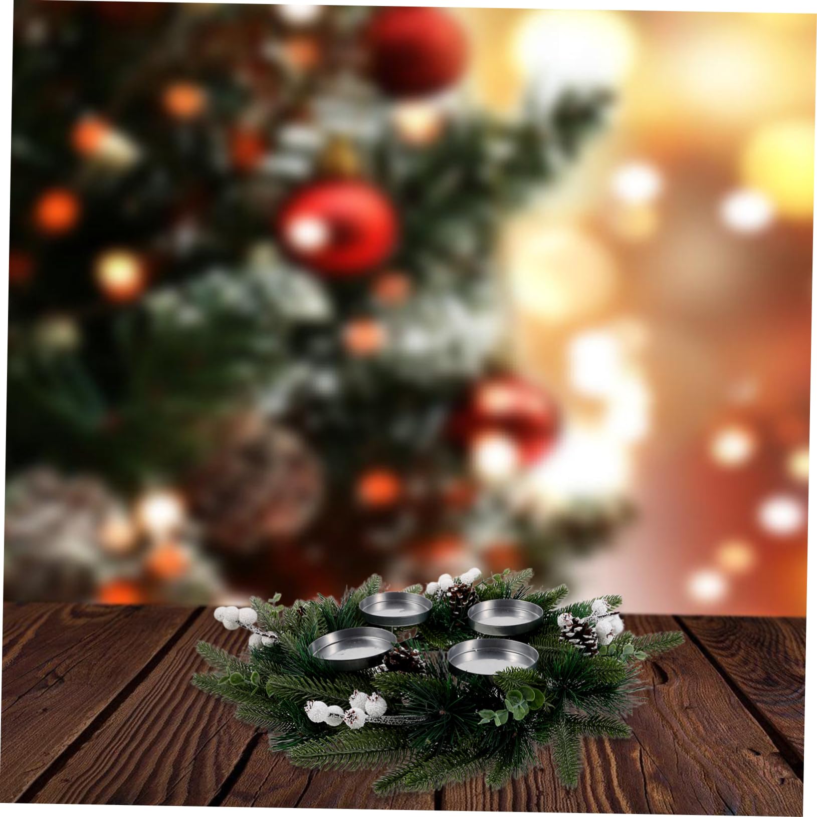 UKCOCO Decoración de Guirnalda Navideña de Pino con Piñas y Bayas Falsas para Adorno de Navidad y Guirnalda para Decorar Ventana o Puerta Temporada de Adviento